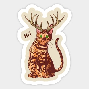 Antler Cat Sticker